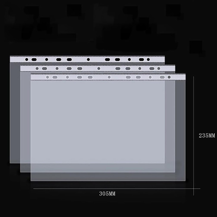 UUYYEO 20 Pcs 11 Holes Clear Envelope Binders A4 Binder Pockets Sleeves A4 Punched Pocket Transparent Sheet Protectors School Office Supplies