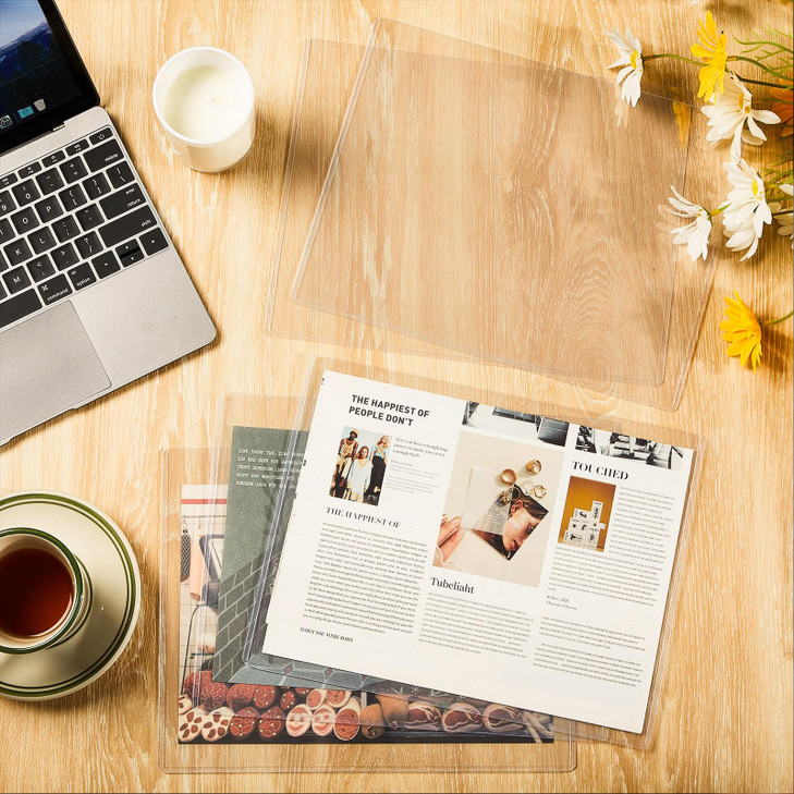 Henoyso 100 Pcs 8.5 x 11 Inch Rigid Print Protectors Clear Hard Paper Heavy Duty Page Sheet Protectors for Document Recipe Card Birth Certificate Pho