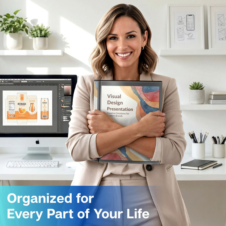 Dunwell Presentation Binder 60-Pocket, Displays 120 Pages, 8.5x11 Portfolio Binder with Plastic Sleeves, Storage and Organizer for Documents, Photos,