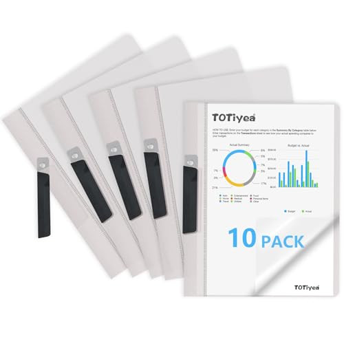 TOTiyea 10 Pack Clear Report Covers with Swing Clip, File Folder with Swing Clip, 30 Sheets Capacity, Slide Locking Report Covers, Letter Size, Clear