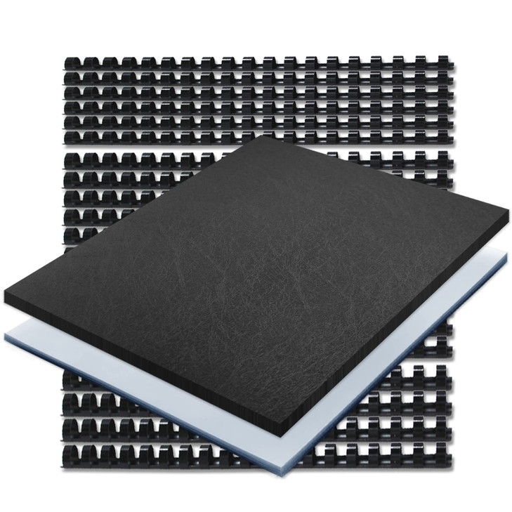Binditek 60 Pack Binding Covers kit, Includes 20 8Mil Clear PVC, 20 Black Leather-Textured Heavyduty Polycovers, 20 Plastic Comb Spines, for 8.5x11 I