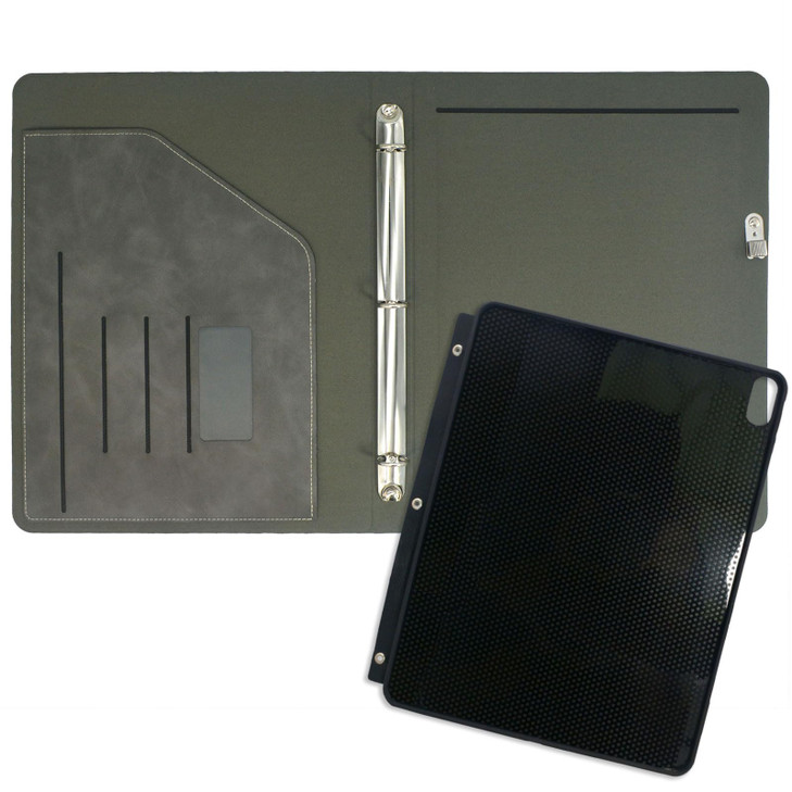 Tablet Organizer Portfolio Case with 3-Ring Binder, Binder Padfolio File Folder with Removable Tablet Holder, Compatible with iPad Air 13-inch M3 (20