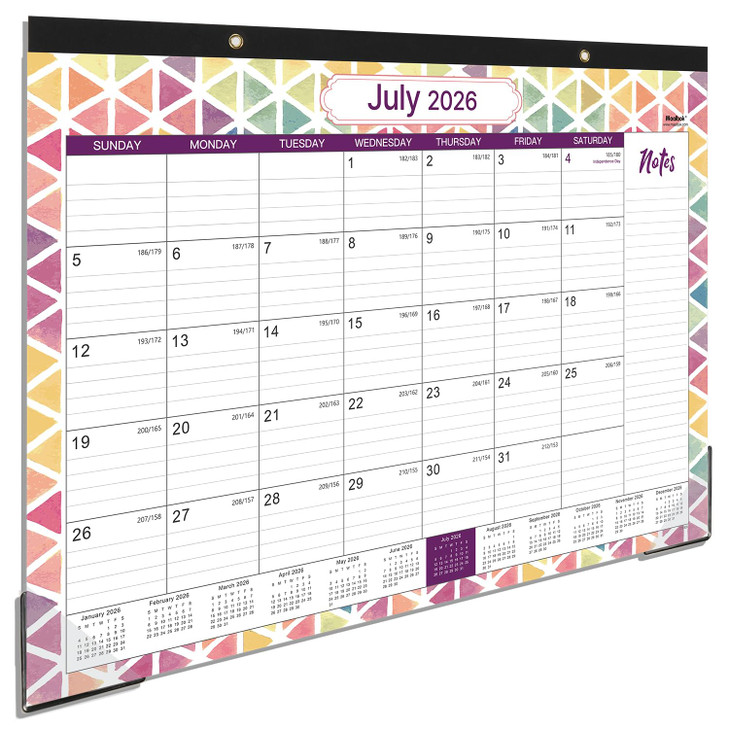 Desk Calendar 2026-2027 - Jul 2026 to Dec 2027 - Large Desk Calendar 2026-2027, 17" x 12", Large Ruled Blocks, to-do List & Notes, Corner Protectors,