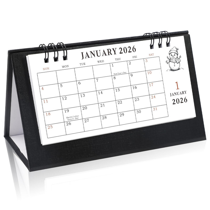 Gannyfer 2026 Desk Calendar, Small Standing Flip Desk Calendar 2026-2027, Use from January 2026 to Dec 2027, 24-Month Mini Desktop Calendar for Home,