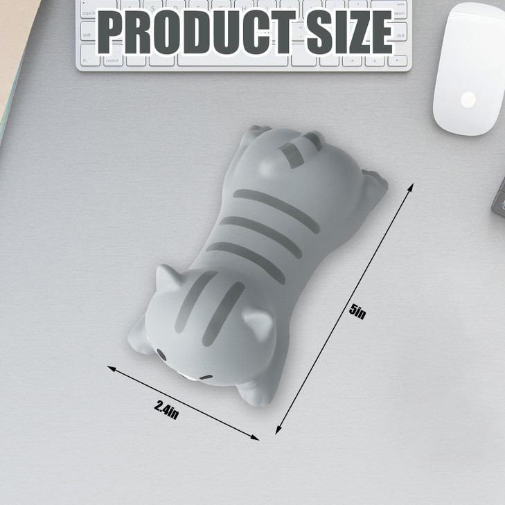 Kanayu 2 Pack Cat Wrist Rest for Mouse, Slow Rising PU Foam Ergonomic Wrist Support Pad, Cute Desk Accessories for Women, Non Slip Mouse Pad Cushion