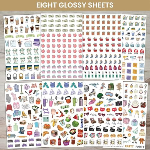bloom daily planners Vintage Hand-Drawn Everyday Essentials Planner Stickers (535 Stickers) - Variety Pack for Decorating, Planning, Scrapbooking