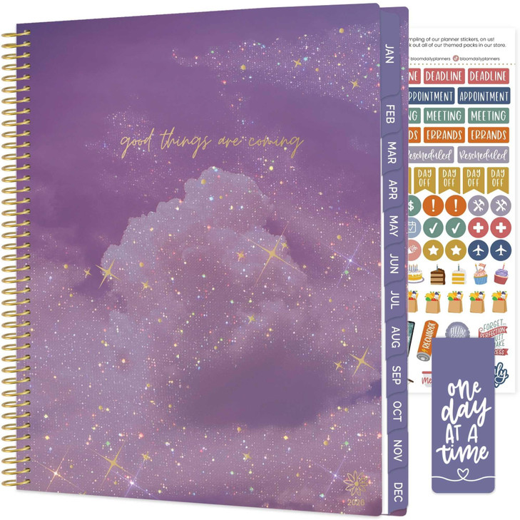 bloom daily planners 2026 Planner (January to December) - 8.5 x 11 Weekly & Monthly Dated Agenda Organizer Book with Stickers & Tabs - Flexible Sof