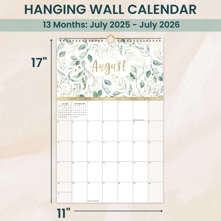 bloom daily planners 2025-2026 Academic Year Monthly Hanging Wall Calendar (July 2025 through July 2026) - Large 11 x 17 - Seasonal