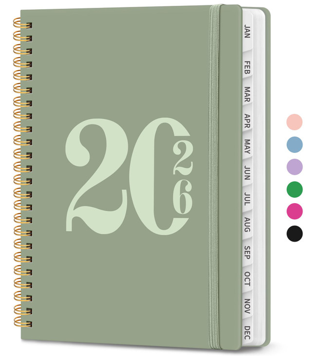 2026 Planner, Weekly and Monthly Calender Planner, Jan 2026 to Dec 2026, Hardcover 2026 Calendar Book with Tabs & Inner Pocket, Office Home School Su