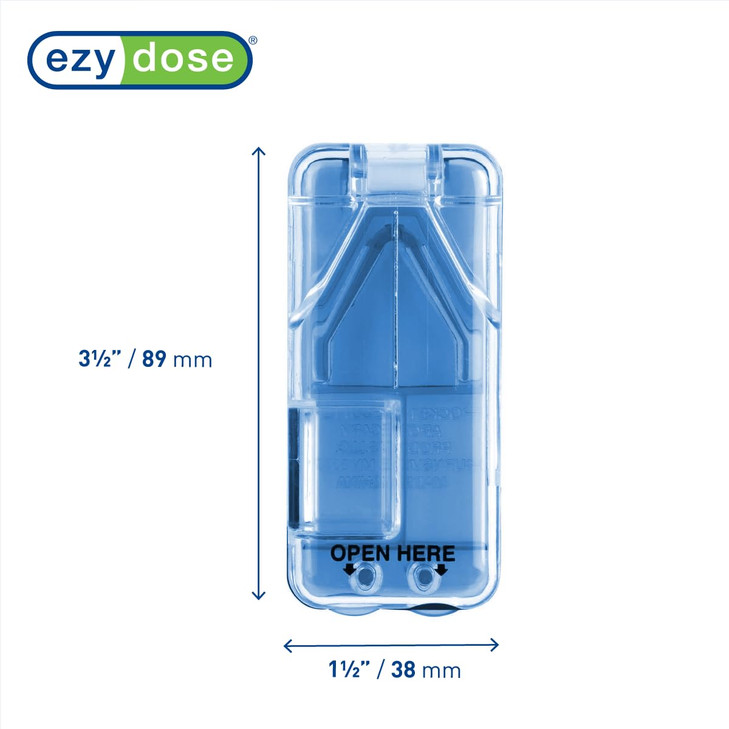 Ezy Dose Pill Cutter and Splitter with Built-in Pill Dispenser, Easy-Cut Stainless Steel Blade for Tablets, Vitamins, Medication, Portable, Travel-Si