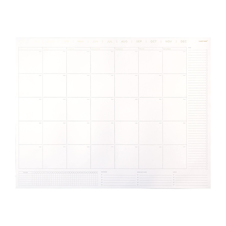 russell+hazel Undated Month Desktop Calendar Pad, Office Supplies, 22 x 16.5, 36 Sheets, White (62864)
