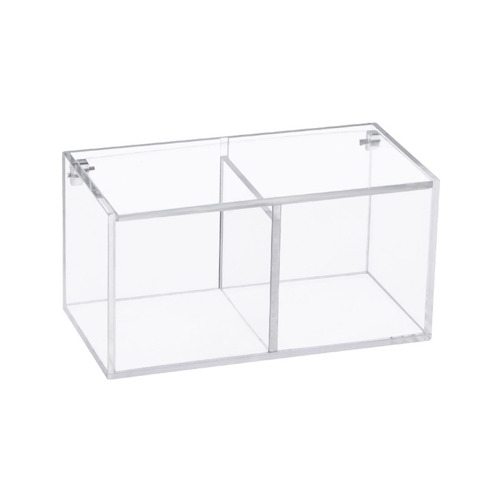 Yeeco Clear Acrylic Capsule Holder with Lid 6 Section Plastic Drawer Box Organizer 7.6×5.1×2.6 6 Compartments Desk Cube Containers for Jewelry?Can