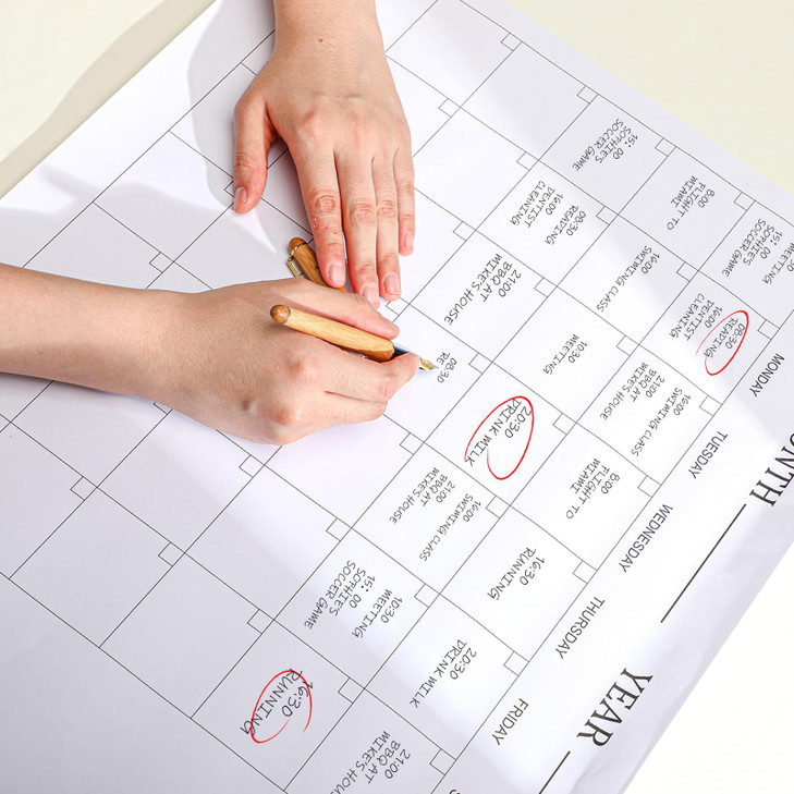 Colarr 36 Sheets 2026 Monthly Blank Calendar Sheets 22 x 17 Inches Blank Calendar Pages Desk Pad Undated Schedule for Office Workers Planning and Org