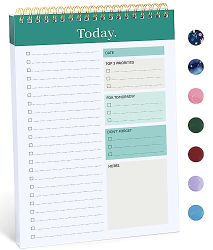 Taja To Do List Notepad - To Do List Notebook for Work with 52 Sheets, 9.8" x 6.5", Undated Daily Planner Perfect for Daily Tasks and Goal Setting, N