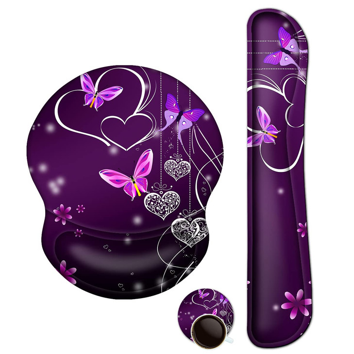 ArtSo Upgraded Wrist Rest Support for Mouse Pad & Keyboard, Ergonomic Gel Mousepad Non-Slip Rubber Base Home,Office Pain Relief, Easy Typing Cushion