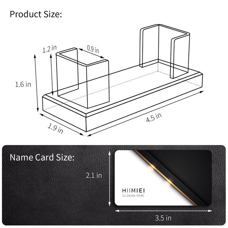 HIIMIEI Business Card Holder Acrylic: 2 Pack Business Card Display for Desk - Clear Business Card Stand for Office Reception Event Conference Room De