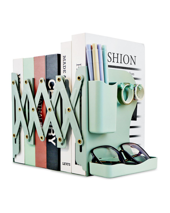 GAUENEEN Heavy Duty Bookends Adjustable Book End, Desk Book Holder for Shelves, Book Organizer for Desk, Suitable for Office Home School (19.69 inche