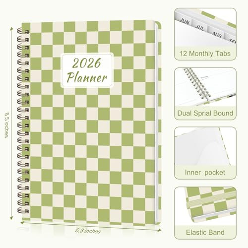 2026 Planner, Weekly and Monthly Calendar Academic Planning Book, Jan 2026 - Dec 2026, Agenda Calendar Planner for Office Supplies and Desk Accessori