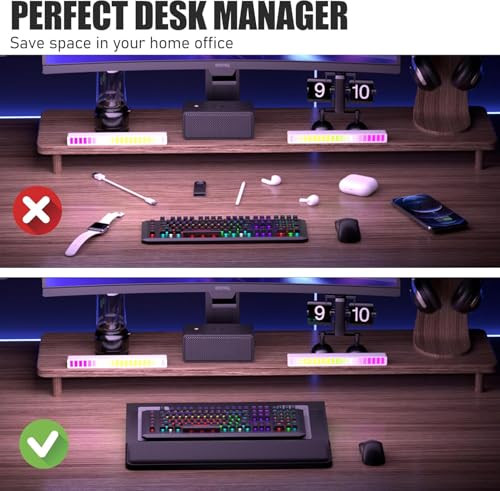 Computer Keyboard Stand with Wrist Rest & Storage Tray - Acrylic Keyboard Riser for Office Desk Accessories Decor, Ergonomic Keyboard Holder for Home