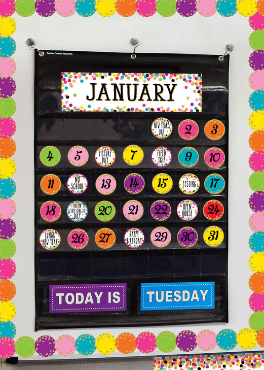 Teacher Created Resources Confetti Colorful Calendar Days (TCR8731)