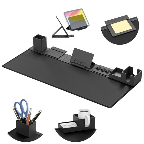 KDD Desk Pad Mat Set, 6 in 1 Mouse Mat with Magnetic Desktop Storage Accessories DIY Feature for Phone and Tablet Stand/Cup Holder/Pen Card Holder/Ca