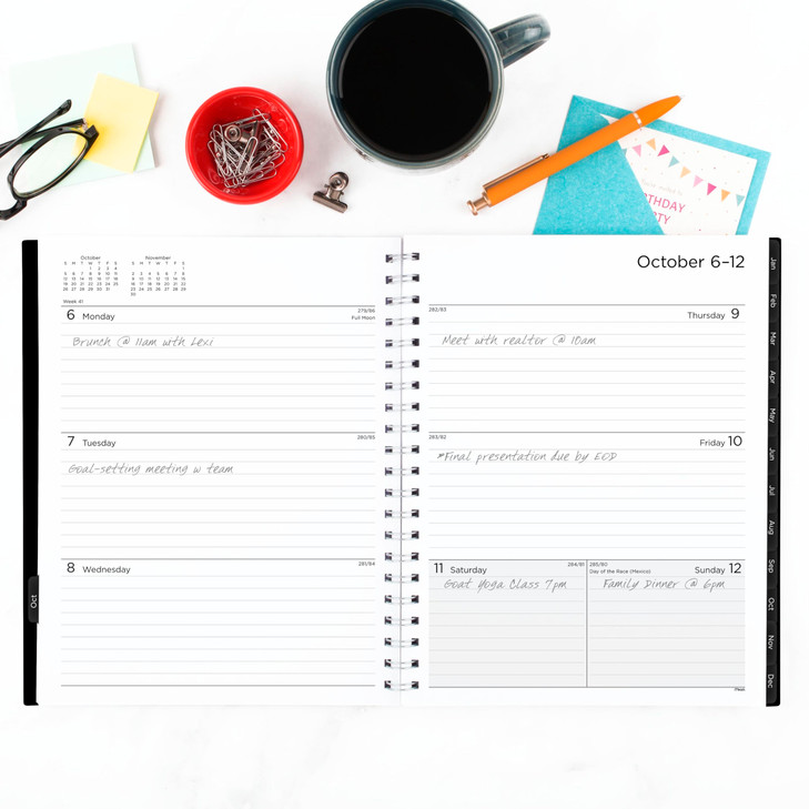 Mead 2026 Planner, Weekly & Monthly, 15-Month, 8-1/2" x 11", Large, Basic, Black (CRW6200526)
