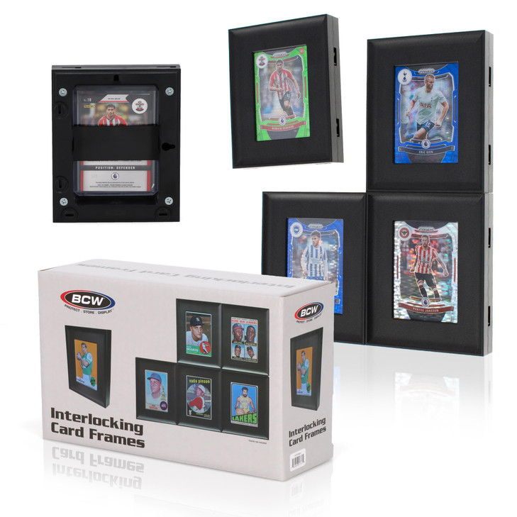 BCW Interlocking Card Frames - Black | Interlocking Frames Ideal for Collectibles, Trading Cards, and Memorabilia | Wall Display Frame (Standard Card