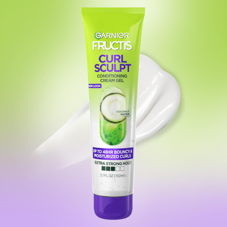 Garnier Fructis Style Curl Sculpt Conditioning Cream Gel for Bounce & Moisture, 5.1 Fl Oz, 1 Count (Packaging May Vary)