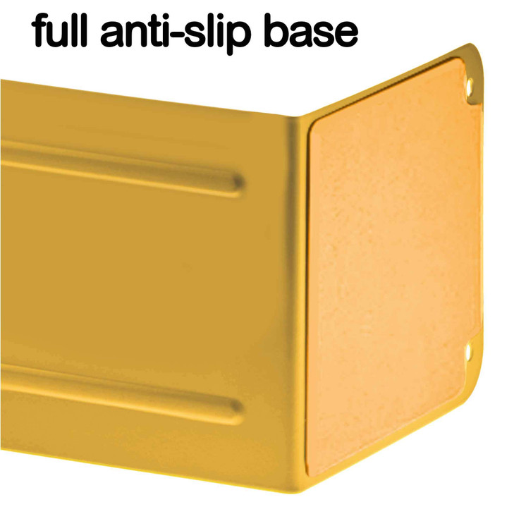 Acrimet Metal Bookends, Jumbo Size 9" H x 4" W x 4-1/2" D, Non-Skid Book Stand for Shelves, Heavy Duty Book Stopper, Yellow, 1 Pair