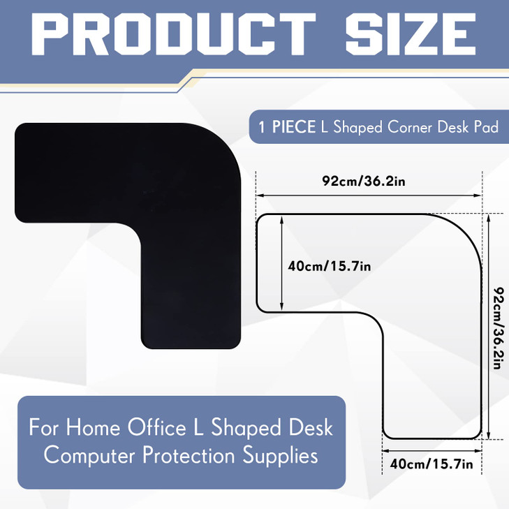 Amylove L Shaped Desk Mat Corner Mouse Pad Waterproof Large Rubber Corner Desk Mat for Office Home L Shaped Curved Keyboard Pad Gaming Setup Computer
