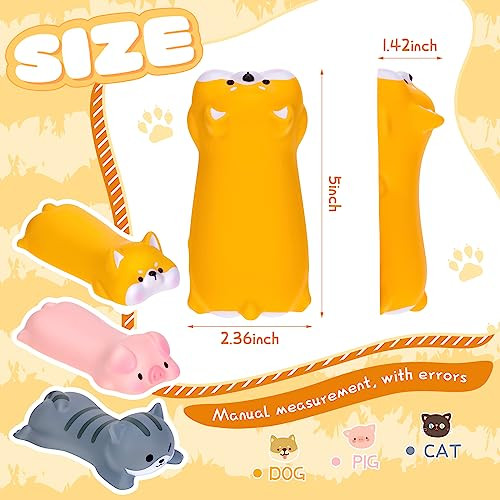 3 Pcs Cute Wrist Rest Support for Mouse Keyboard Computer Kawaii Mouse Pad Cat Pig Dog Animal Design Computer Arm Rest Cushion Mat for Laptop Desk Of