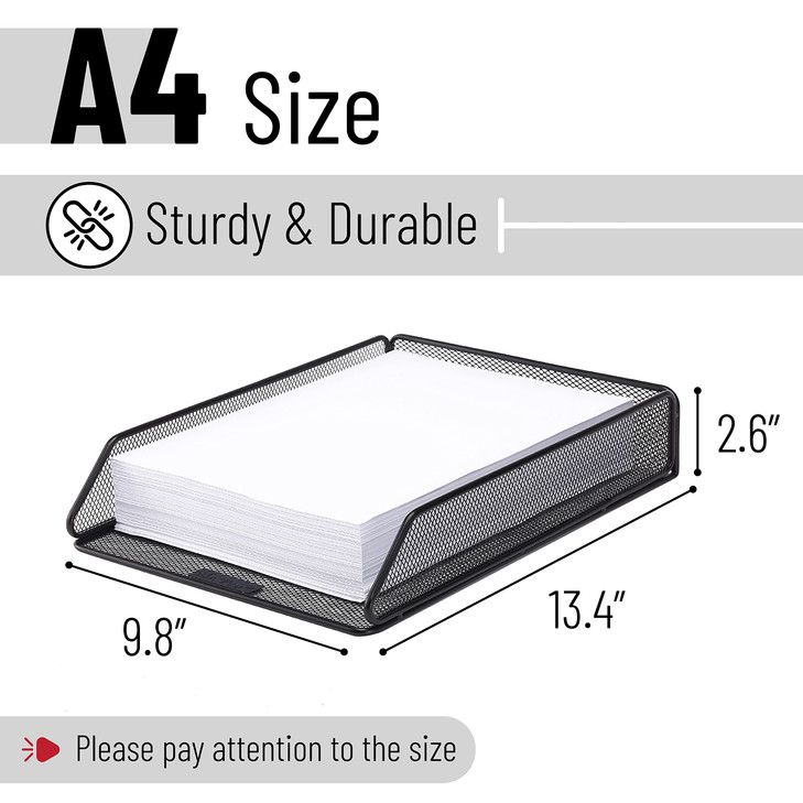 Mr. Pen Mesh Desk Organizer - Single Tray with Letter Tray, File Holder for Desk Paper Management