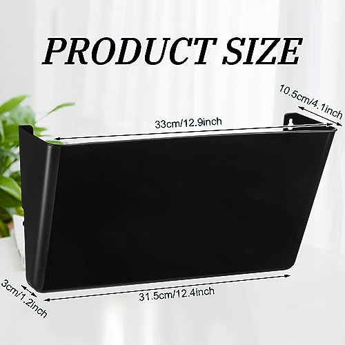 Tenceur 12 Pcs Plastic Single Pocket Wall Mount File Holder with Double Sided Adhesive Tape and Screws Wall File Hanging Folder Letter Paper Mail Org