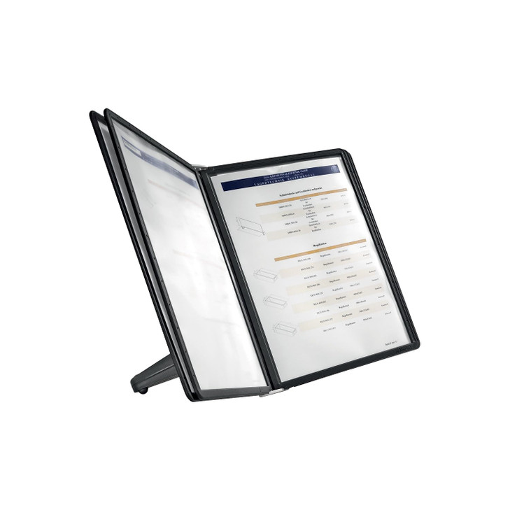 Durable Desktop Reference System with 5 Double-Sided Panels - Letter-Size 8.5" x 11" Inches - Black Sherpa SOHO Design - Desk Reference Organizer