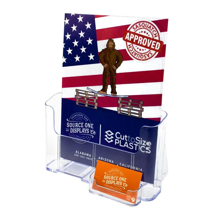 Source One Large Brochure Holder 8.5 x 11 Inches with Business Card Holder