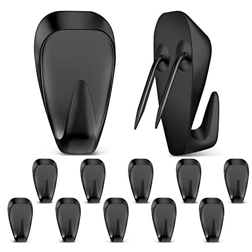 LEIFIDE Cubicle Hooks Fabric Panel Wall Hooks Cubicle Clips Picture Hangers for 40 Lbs Office Home Kitchen Room Board Hanging Supplies(Black,10 Piece