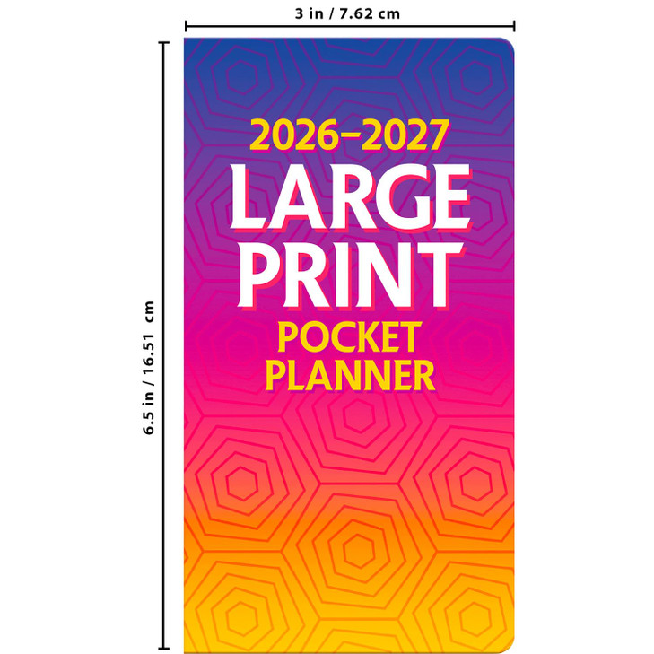 Large Print 2026-2027 Pocket Calendar - Deluxe 2026 Easy to See Large Grid 2-Year Pocket Planner Bundle with Over 100 Reminder Stickers (Low Vision G