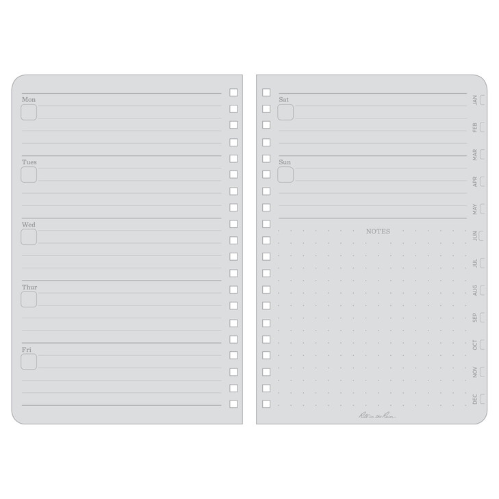 Rite in the Rain All-Weather Weekly Planner, Undated, Side-Spiral 4-5/8" x 7" (No. P52),Black