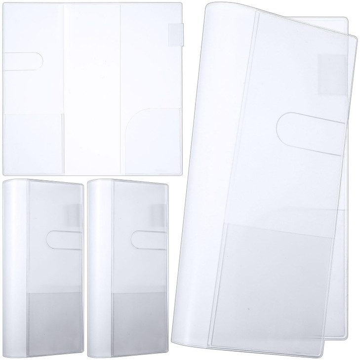 Humyoun 4 Pieces Clear Plastic Cover for Weeks, 8.03 x 7.78 Inches Planner Cover Protector Transparent PVC Notebook Strong Plastic Protecting Sleeves