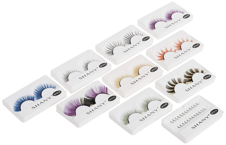 SHANY Eyelash extend - set of 10 assorted reusable eyelashes - Color Frenzy MULTI-COLORED