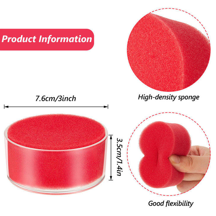 Outus 4 Pieces Sponge Cup Moistener Finger Wet Paper Plastic Round humidifier Desktop Sponge Moistener, 3.1 Inches for Grip Counting Papers, Document