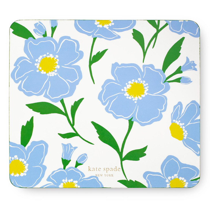 kate spade new york Leatherette Mouse Pad, 9" x 8" Mouse Mat with Non-Slip Back, Cute Mouse Pad for Office Desk Sunshine Floral