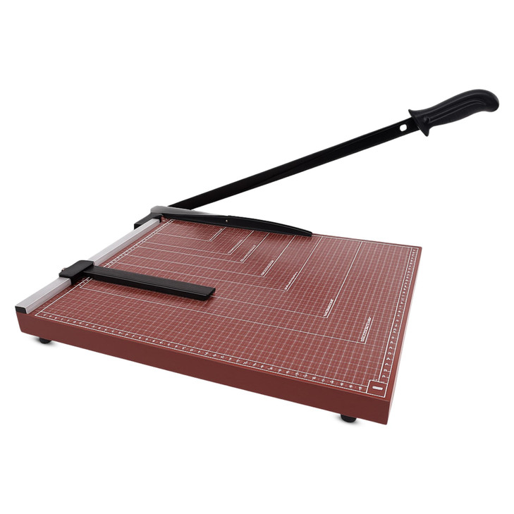 Guillotine Paper Cutter Heavy Duty, 18" Cut Length Wooden Paper Trimmer Cuts 12 Sheets, Accurate & Safe Paper Slicer Cutter for Cardstock, Photos, Cr