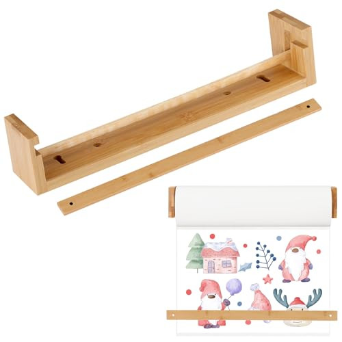 12 Kraft Paper Roll Dispenser Easel Paper Roll Holder Wall Mount Kraft Paper Roll Holder Wooden Paper Roll Dispenser for Kitchen DIY Room Office Sch