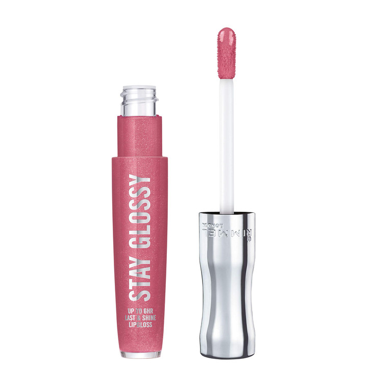 Rimmel Stay Glossy Lip Gloss - Non-Sticky and Lightweight Formula for Lip Color and Shine - 160 Stay My Rose, .18oz