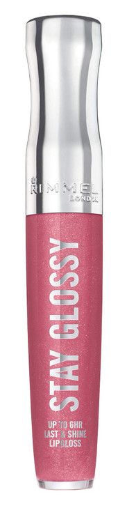 Rimmel Stay Glossy Lip Gloss - Non-Sticky and Lightweight Formula for Lip Color and Shine - 160 Stay My Rose, .18oz