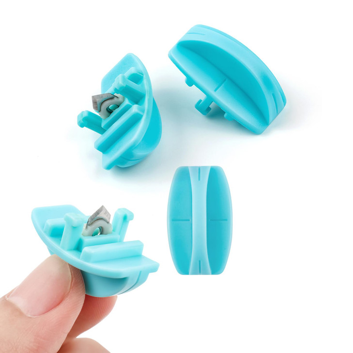 BAOFALI 4Pack Paper Trimmer Replacement Blades,Blue Cutting Blades with Automatic Security Safeguard Design for Trimmer A4 Paper Cutter Blade Refill