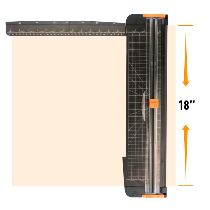 ZEQUAN Paper Cutter 18 inch, 18" Cut Length Large Paper Trimmer Slider for Craft Scrapbooking Cardstock, 1pcs Blade