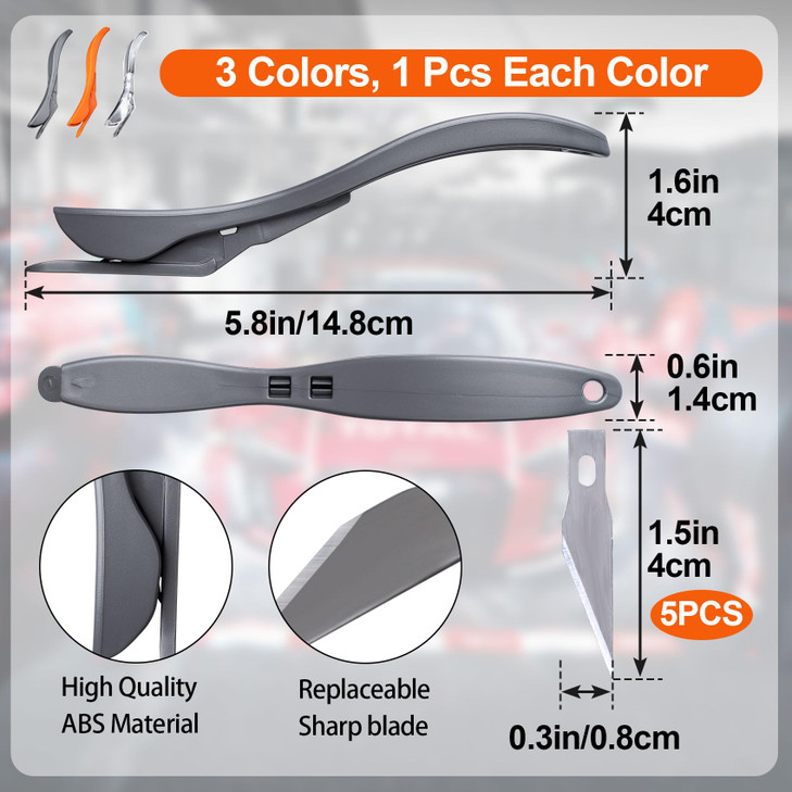 PAGOW 3pcs Paper Cutter with 5pcs Hidden Blade, Handheld Safety Wrapping Paper Cutter, Backpaper Slitter Film Cutting Tool for Adhesive Vinyl, Craft