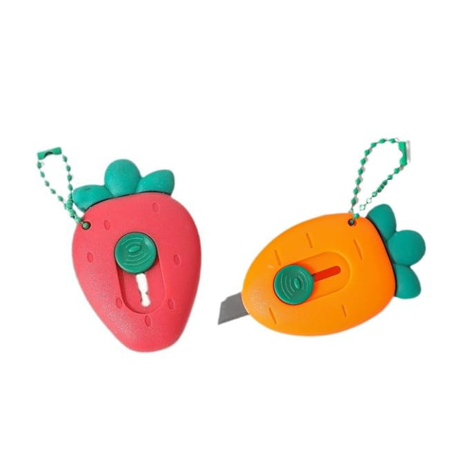 HLLMX 2 PCS Mini Box Cutter Mini Portable Utility Knive Retractable Box Letter Opener Portable Utility Knives Office School Stationery for Students L